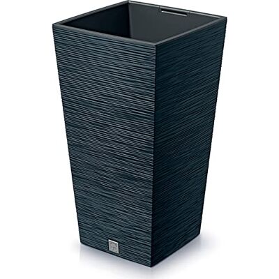 Prosperplast Pot de fleurs anthracite avec réservoir Collection FURU 34,5 x 34,5 x 66 cm, capacité 24 L. Prosperplast Pot de fleurs anthracite avec réservoir Collection FURU 34,5 x 34,5 x 66 cm, capacité 24 L.