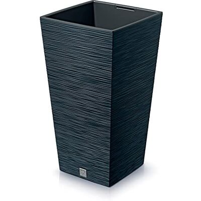 Prosperplast Pot de fleurs anthracite avec réservoir, collection Furu, 24 x 24 x 45 cm, capacité 7,5 l. Prosperplast Pot de fleurs anthracite avec réservoir, collection Furu, 24 x 24 x 45 cm, capacité 7,5 l.