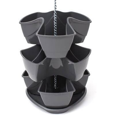 Prosperplast Terra 5900337100 Seria Coubi Pot suspendu à 3 étages Gris Graphite Prosperplast Terra 5900337100 Seria Coubi Pot suspendu à 3 étages Gris Graphite