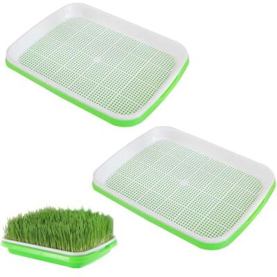 Kinesgsg Lot de 2 plateaux de culture, plateau de germination en plastique, kit de culture Microgreens, plateaux de germination 22,5 x 14,5 cm, pour germer les graines Kinesgsg Lot de 2 plateaux de culture, plateau de germination en plastique, kit de culture Microgreens, plateaux de germination 22,5 x 14,5 cm, pour germer les graines