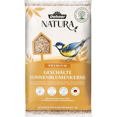 Dehner Natura Premium Nourriture pour Oiseaux Sauvages, graines de Tournesol décortiquées, 1 kg Dehner Natura Premium Nourriture pour Oiseaux Sauvages, graines de Tournesol décortiquées, 1 kg