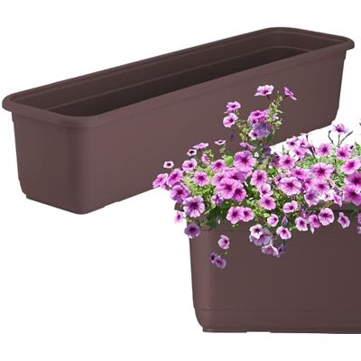 KADAX Evron Jardinière 60 cm, Marron – Jardinière de balcon en plastique de qualité supérieure, bac de plantation pour intérieur et extérieur, pot de fleurs pour balcon, terrasse, rebord de fenêtre KADAX Evron Jardinière 60 cm, Marron – Jardinière de balcon en plastique de qualité supérieure, bac de plantation pour intérieur et extérieur, pot de fleurs pour balcon, terrasse, rebord de fenêtre