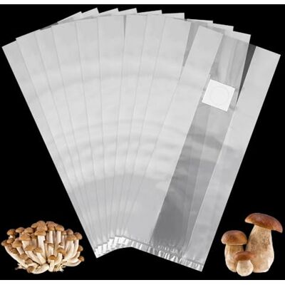 Riisoyu Lot de 20 sacs de culture de champignons 32 x 50 cm Sac durable en PVC Avec filtre Résistant à la déchirure et solide Champignons Riisoyu Lot de 20 sacs de culture de champignons 32 x 50 cm Sac durable en PVC Avec filtre Résistant à la déchirure et solide Champignons