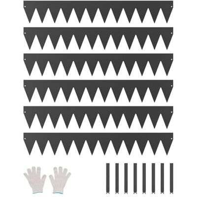 VEVOR Lot de 6 bordures de jardin en acier 101,6 x 15,2 cm Séparateur de décoration pour parterres de fleurs, cour, allée, pelouse, très résistant, résistant à la rouille VEVOR Lot de 6 bordures de jardin en acier 101,6 x 15,2 cm Séparateur de décoration pour parterres de fleurs, cour, allée, pelouse, très résistant, résistant à la rouille