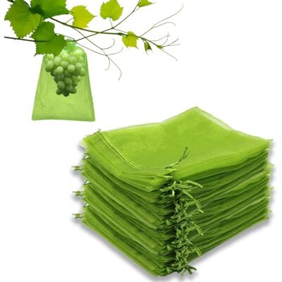 Leeyunbee Lot de 100 sacs de protection pour raisins 20 x 30 cm Avec cordon de serrage En organza Pour protéger contre les oiseaux, les guêpes, les mouches des fruits, les insectes (vert) Leeyunbee Lot de 100 sacs de protection pour raisins 20 x 30 cm Avec cordon de serrage En organza Pour protéger contre les oiseaux, les guêpes, les mouches des fruits, les insectes (vert)