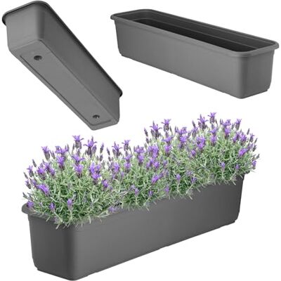 KADAX Jardinière 60 cm anthracite – Jardinière de balcon en plastique de qualité supérieure pour intérieur et extérieur, pot de fleurs pour balcon, terrasse, rebord de fenêtre KADAX Jardinière 60 cm anthracite – Jardinière de balcon en plastique de qualité supérieure pour intérieur et extérieur, pot de fleurs pour balcon, terrasse, rebord de fenêtre