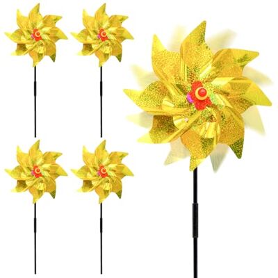Mritrit Lot de 5 effaroucheurs d'oiseaux pour jardin, moulins à vent assemblés pour le jardin pour effrayer les oiseaux et les pigeons pour jardin, moulin à vent, rom, pelouse, verger, ferme (jaune) Mritrit Lot de 5 effaroucheurs d'oiseaux pour jardin, moulins à vent assemblés pour le jardin pour effrayer les oiseaux et les pigeons pour jardin, moulin à vent, rom, pelouse, verger, ferme (jaune)