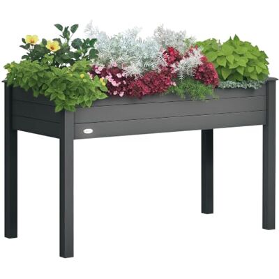 Outsunny Jardinière sur Pieds Potager avec Inserts d'Irrigation et Feutre de Drainage Inclus dim. 122L x 56l x 76H cm en Bois Massif de Sapin Gris Outsunny Jardinière sur Pieds Potager avec Inserts d'Irrigation et Feutre de Drainage Inclus dim. 122L x 56l x 76H cm en Bois Massif de Sapin Gris