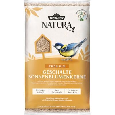 Dehner Natura Premium Nourriture pour Oiseaux Sauvages, graines de Tournesol décortiquées, 10 kg Dehner Natura Premium Nourriture pour Oiseaux Sauvages, graines de Tournesol décortiquées, 10 kg