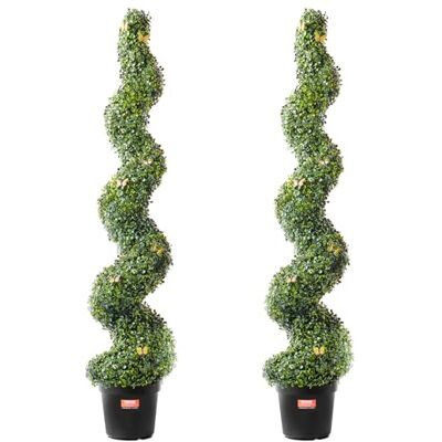 VEVOR Buis artificiel de 152,4 cm de haut (2 pièces), arbres topiaires en spirale, plante artificielle avec feuilles et pot supplémentaires, ensemble de verdure classé UV pour décoration d'intérieur VEVOR Buis artificiel de 152,4 cm de haut (2 pièces), arbres topiaires en spirale, plante artificielle avec feuilles et pot supplémentaires, ensemble de verdure classé UV pour décoration d'intérieur