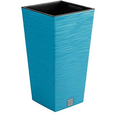Prosperplast Pot de fleurs bleu scandinave avec réservoir, collection Furu, 24 x 24 x 45 cm, capacité 7,5 l. Prosperplast Pot de fleurs bleu scandinave avec réservoir, collection Furu, 24 x 24 x 45 cm, capacité 7,5 l.