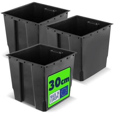 KADAX Lot de 3 inserts de 30 cm pour pot de fleurs, insert en plastique avec poignées de transport pour pots de fleurs, pot intérieur KADAX Lot de 3 inserts de 30 cm pour pot de fleurs, insert en plastique avec poignées de transport pour pots de fleurs, pot intérieur