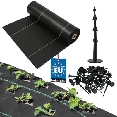 KOTARBAU ® Toile anti-mauvaises herbes 70 g/m² Toile anti-mauvaises herbes pour jardin 0,6 x 100 m Avec ancrage au sol Noir PP Toile anti-mauvaises herbes perméable à l'eau KOTARBAU ® Toile anti-mauvaises herbes 70 g/m² Toile anti-mauvaises herbes pour jardin 0,6 x 100 m Avec ancrage au sol Noir PP Toile anti-mauvaises herbes perméable à l'eau