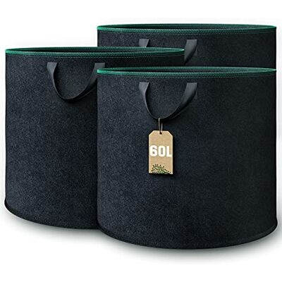 GardenGloss Sacs de Culture en Feutre Non Tissé pour Plantes (3 pcs) 60L Pour Pommes de Terre et Tomates Pour Intérieur et Extérieur En Tissu Non Tissé Réutilisable GardenGloss Sacs de Culture en Feutre Non Tissé pour Plantes (3 pcs) 60L Pour Pommes de Terre et Tomates Pour Intérieur et Extérieur En Tissu Non Tissé Réutilisable