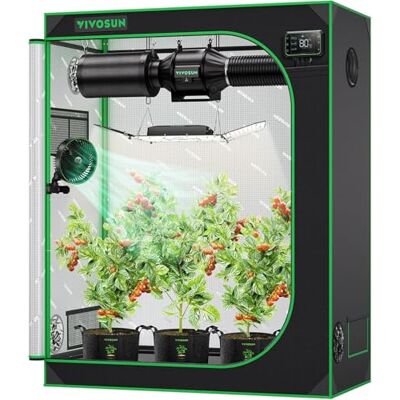 VIVOSUN 121,9 x 61 x 152,4 cm Mylar Tente de culture hydroponique avec fenêtre de Obeservation et bac de sol pour plantes d'intérieur Croissance de 2 'X4' VIVOSUN 121,9 x 61 x 152,4 cm Mylar Tente de culture hydroponique avec fenêtre de Obeservation et bac de sol pour plantes d'intérieur Croissance de 2 'X4'