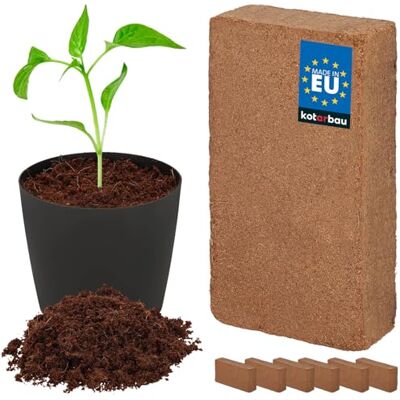 KOTARBAU Terre de cocotier naturel et sans tourbe ® 6 x 650 g 42 L de terreau en fibre de coco KOTARBAU Terre de cocotier naturel et sans tourbe ® 6 x 650 g 42 L de terreau en fibre de coco