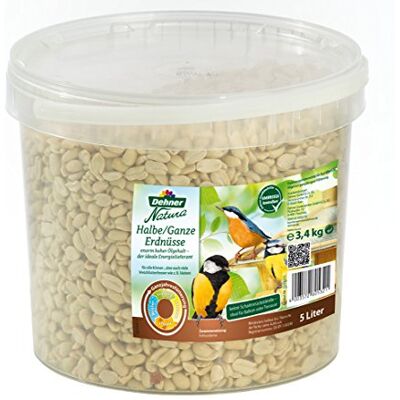 Dehner Natura Premium Nourriture pour oiseaux sauvages, cacahuètes entières, sans coquille, pour toute l'année, riche en protéines et en énergie, nourriture pour oiseaux sauvages, 3,4 kg Dehner Natura Premium Nourriture pour oiseaux sauvages, cacahuètes entières, sans coquille, pour toute l'année, riche en protéines et en énergie, nourriture pour oiseaux sauvages, 3,4 kg