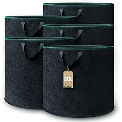 GardenGloss Sacs de Culture en Feutre Non Tissé pour Plantes (5 pcs) 30L Pour Pommes de Terre et Tomates Pour Intérieur et Extérieur En Tissu Non Tissé Réutilisable GardenGloss Sacs de Culture en Feutre Non Tissé pour Plantes (5 pcs) 30L Pour Pommes de Terre et Tomates Pour Intérieur et Extérieur En Tissu Non Tissé Réutilisable