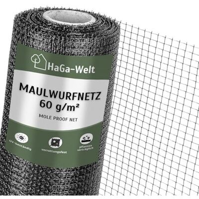 HaGa Filet anti-taupes de 1 m x 5 m Filet de protection contre les taupes Répulsif anti-taupes efficace sous pelouse et pelouse roulante Répulsif anti-taupes respectueux des animaux HaGa Filet anti-taupes de 1 m x 5 m Filet de protection contre les taupes Répulsif anti-taupes efficace sous pelouse et pelouse roulante Répulsif anti-taupes respectueux des animaux