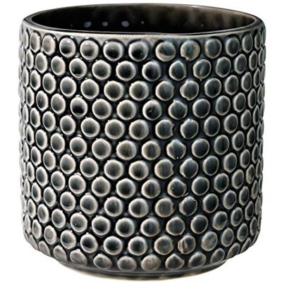 Bloomingville Pot de Fleur Dot Pots de Fleurs décoratifs Couleur pour intérieur Style rétro créatif M (15,5 cm ø), Noir, Céramique Bloomingville Pot de Fleur Dot Pots de Fleurs décoratifs Couleur pour intérieur Style rétro créatif M (15,5 cm ø), Noir, Céramique