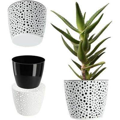 KADAX Pot de fleurs en plastique Diamètre : 11 à 21 cm 5 couleurs Pot simple et robuste Protection ronde pour fougère Diamètre : 11 cm Noir KADAX Pot de fleurs en plastique Diamètre : 11 à 21 cm 5 couleurs Pot simple et robuste Protection ronde pour fougère Diamètre : 11 cm Noir