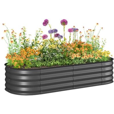 Outsunny Jardinière Surélevée en Acier Modulable 150x62x30cm Gris Foncé Carré Potager de Jardin, pour Légumes, Plantes, Fleurs Outsunny Jardinière Surélevée en Acier Modulable 150x62x30cm Gris Foncé Carré Potager de Jardin, pour Légumes, Plantes, Fleurs