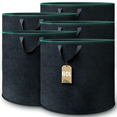 GardenGloss Sacs de Culture en Feutre Non Tissé pour Plantes (5 pcs) 60L GardenGloss Sacs de Culture en Feutre Non Tissé pour Plantes (5 pcs) 60L