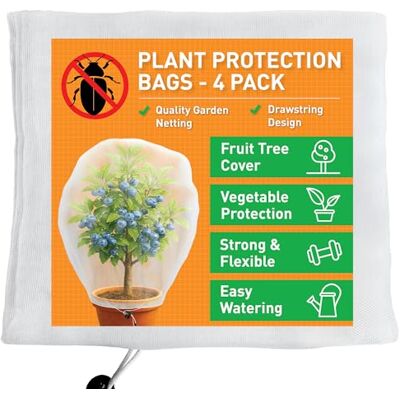 UB-STORE Housse de Plantation pour Arbres fruitiers 100x75CM en 4 Pièces Filet à Insectes pour Protection des Baies Bleues, des Fruits et des Légumes Filet de Jardin Blanc à Maille Fine avec Cordon Filet UB-STORE Housse de Plantation pour Arbres fruitiers 100x75CM en 4 Pièces Filet à Insectes pour Protection des Baies Bleues, des Fruits et des Légumes Filet de Jardin Blanc à Maille Fine avec Cordon Filet