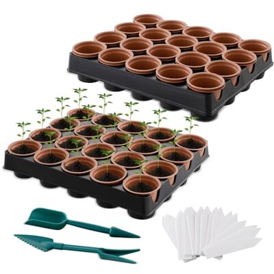 XIAOMIANYANG Lot de 2 plateaux de semis Plateau de germination de plantes Plateau de navette de jardin Kit de démarrage pour le transport des plantes, la coupe de semis, la culture des graines XIAOMIANYANG Lot de 2 plateaux de semis Plateau de germination de plantes Plateau de navette de jardin Kit de démarrage pour le transport des plantes, la coupe de semis, la culture des graines