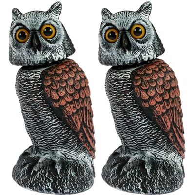 Alongen Decoy Épouvantail Répulsif anti-oiseaux Avec tête rotative à 360° Faux hibou Simulation réaliste Pour jardin, terrasse, balcon 2 pièces Alongen Decoy Épouvantail Répulsif anti-oiseaux Avec tête rotative à 360° Faux hibou Simulation réaliste Pour jardin, terrasse, balcon 2 pièces