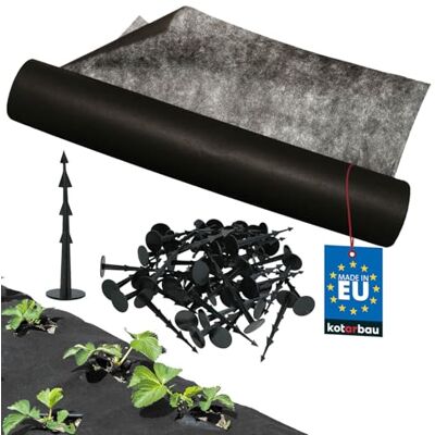 KOTARBAU ® Toile anti-mauvaises herbes 0,8 x 50 m Pour jardin 50 g/m² PP noir Ancrage au sol Toile anti-mauvaises herbes perméable à l'eau Toile de jardin KOTARBAU ® Toile anti-mauvaises herbes 0,8 x 50 m Pour jardin 50 g/m² PP noir Ancrage au sol Toile anti-mauvaises herbes perméable à l'eau Toile de jardin