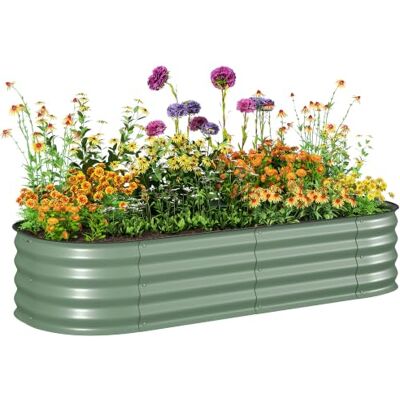 Outsunny Jardinière Surélevée en Acier Modulable 150x62x30cm Vert Carré Potager de Jardin, pour Légumes, Plantes, Fleurs Outsunny Jardinière Surélevée en Acier Modulable 150x62x30cm Vert Carré Potager de Jardin, pour Légumes, Plantes, Fleurs