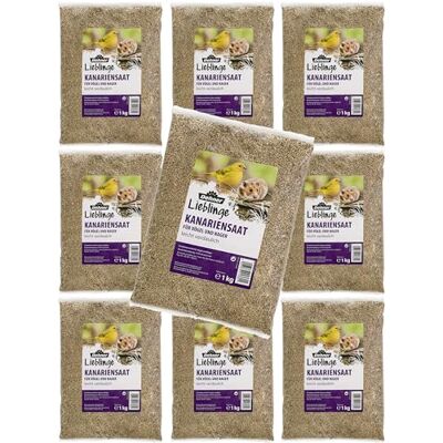 Dehner Lieblinge Nourriture pour oiseaux, graines de canaris faciles à digérer, convient également aux rongeurs, 10 x 1 kg (10 kg) Dehner Lieblinge Nourriture pour oiseaux, graines de canaris faciles à digérer, convient également aux rongeurs, 10 x 1 kg (10 kg)