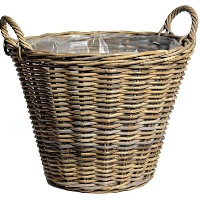 Spetebo panier à plantes en rotin naturel avec anses – 34 cm – Décoration de jardin en osier tressé avec film Spetebo panier à plantes en rotin naturel avec anses – 34 cm – Décoration de jardin en osier tressé avec film