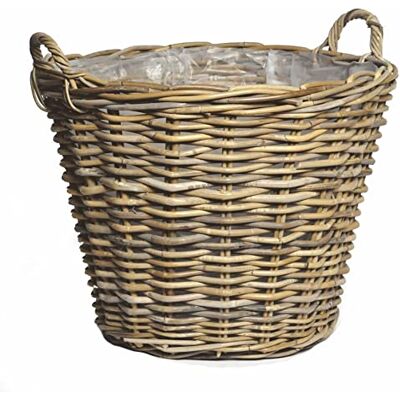 Spetebo Panier à plantes en osier naturel 45 cm Pot à fleurs, jardinière, soupot, pour jardin, terrasse, balcon Spetebo Panier à plantes en osier naturel 45 cm Pot à fleurs, jardinière, soupot, pour jardin, terrasse, balcon