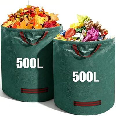 Zencantorous Lot de 2 sacs poubelle de jardin de 500 l Sacs de jardinage, sacs de jardin, sacs de jardin avec poignées, pour feuilles, déchets et débris, vert Zencantorous Lot de 2 sacs poubelle de jardin de 500 l Sacs de jardinage, sacs de jardin, sacs de jardin avec poignées, pour feuilles, déchets et débris, vert