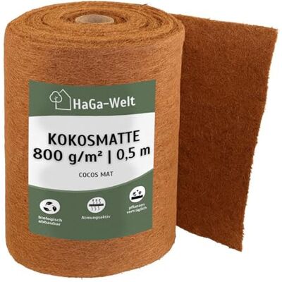 HaGa Tapis Coco de Protection contre le froid pour proteger les plantes pendant l'hiver avec 0,5 m Largeur (Vendu au mètre) HaGa Tapis Coco de Protection contre le froid pour proteger les plantes pendant l'hiver avec 0,5 m Largeur (Vendu au mètre)