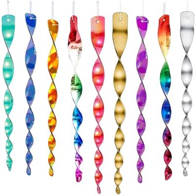 Bangbobi 9 pièces : spirale réfléchissante à vent, carillon éolien contre pigeon et répulsif de salume, répulsif contre les pics, répulsif d'oiseaux pour ferme, verger et jardin 9 couleurs Bangbobi 9 pièces : spirale réfléchissante à vent, carillon éolien contre pigeon et répulsif de salume, répulsif contre les pics, répulsif d'oiseaux pour ferme, verger et jardin 9 couleurs