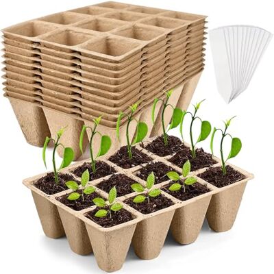 NXPZ 10 Pièces Pot Semis, Pots de Plantes Biodégradables, Plateaux de Semis à 12 Alvéoles de 3,8 Cm avec Étiquettes pour Plantes pour La Culture de Plantes, Fruits Et Légumes NXPZ 10 Pièces Pot Semis, Pots de Plantes Biodégradables, Plateaux de Semis à 12 Alvéoles de 3,8 Cm avec Étiquettes pour Plantes pour La Culture de Plantes, Fruits Et Légumes