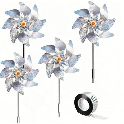 WizeFolk Lot de 5 décorations de jardin répulsif pour oiseaux, répulsif pour pigeons, moulin à vent réfléchissant éloigner les pigeons effrayer les oiseaux pour jardin, balcon, ferme, verger WizeFolk Lot de 5 décorations de jardin répulsif pour oiseaux, répulsif pour pigeons, moulin à vent réfléchissant éloigner les pigeons effrayer les oiseaux pour jardin, balcon, ferme, verger