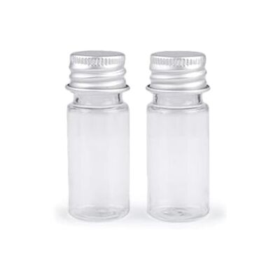 cyclingcolors Lot de 2 petites bouteilles réutilisables en plastique transparent avec bouchon à vis en métal 5,5 cm cyclingcolors Lot de 2 petites bouteilles réutilisables en plastique transparent avec bouchon à vis en métal 5,5 cm