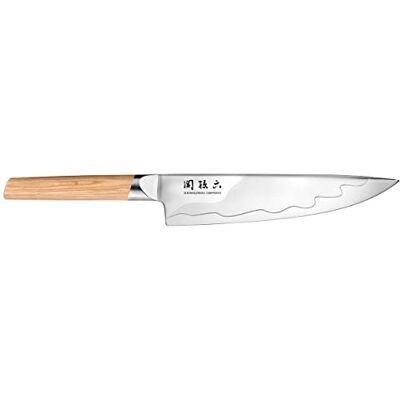 Kai Seki Magoroku Couteau de chef composite 20,0 cm Longueur de la lame – Acier inoxydable SUS420J2 56 HRC/VG 10 Acier 61 HRC – Manche en bois pakka clair – Fabriqué à la main au Japon – Erl continu Kai Seki Magoroku Couteau de chef composite 20,0 cm Longueur de la lame – Acier inoxydable SUS420J2 56 HRC/VG 10 Acier 61 HRC – Manche en bois pakka clair – Fabriqué à la main au Japon – Erl continu