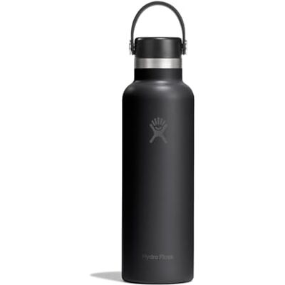 Hydro Flask Bouteille standard Flex Cap 621 ml Acier inoxydable, étanche, compatible avec porte-gobelet Isotherme froid 24 heures et chaud 12 heures Noir Hydro Flask Bouteille standard Flex Cap 621 ml Acier inoxydable, étanche, compatible avec porte-gobelet Isotherme froid 24 heures et chaud 12 heures Noir