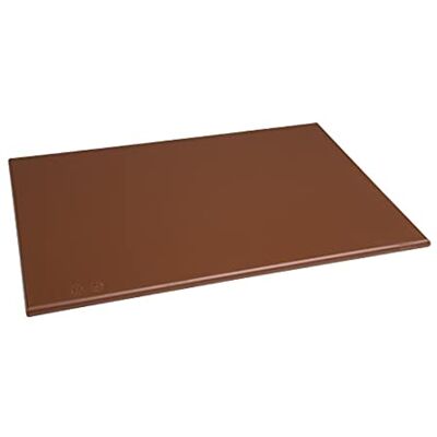 Planche à découper marron haute densité Hygiplas 450x300mm - Sécurité alimentaire Planche à découper marron haute densité Hygiplas 450x300mm - Sécurité alimentaire