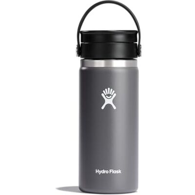 Hydro Flask Bouteille à café de voyage de 473 ml – Tasse de voyage isotherme en acier inoxydable avec couvercle flexible anti-fuite – Sans BPA – Large ouverture – Pierre Hydro Flask Bouteille à café de voyage de 473 ml – Tasse de voyage isotherme en acier inoxydable avec couvercle flexible anti-fuite – Sans BPA – Large ouverture – Pierre
