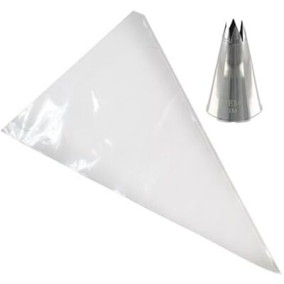 PME Petite poche à douille et douille pour gâteau Small Star Savoy #1M et 12 poches à douille PME Petite poche à douille et douille pour gâteau Small Star Savoy #1M et 12 poches à douille