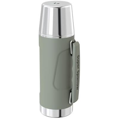Super Sparrow Gourde Thermique – 750 ml – Bouteille Isotherme en acier inoxydable – Gourde Inox sans BPA – garde au chaud 12 heures ou au froid pendant 24 heures – à l'épreuve des fuites Super Sparrow Gourde Thermique – 750 ml – Bouteille Isotherme en acier inoxydable – Gourde Inox sans BPA – garde au chaud 12 heures ou au froid pendant 24 heures – à l'épreuve des fuites