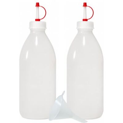 mikken Lot de 2 bouteilles de médicament 500 ml Sans BPA Fabriqué en Allemagne Avec entonnoir mikken Lot de 2 bouteilles de médicament 500 ml Sans BPA Fabriqué en Allemagne Avec entonnoir