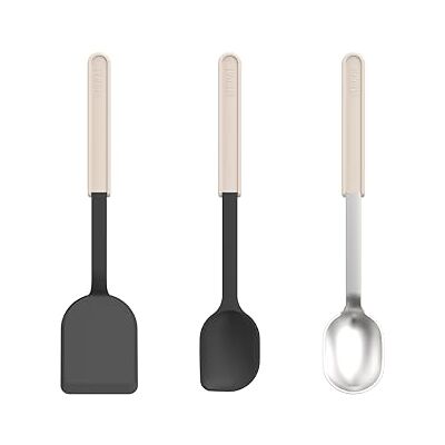 Mepal Set Cuisine 3-pièces (spatule + cuillère cuisine + cuillère service) Chef it Pour les Ustensiles Antiadhésifs Résistant à la Chaleur Ustensiles de Cuisine Chalk Mepal Set Cuisine 3-pièces (spatule + cuillère cuisine + cuillère service) Chef it Pour les Ustensiles Antiadhésifs Résistant à la Chaleur Ustensiles de Cuisine Chalk