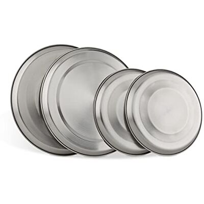 Relaxdays 10013225 4 cache-plaques en acier inox protège-plaques pour plaques électriques, argenté,20 cm Relaxdays 10013225 4 cache-plaques en acier inox protège-plaques pour plaques électriques, argenté,20 cm